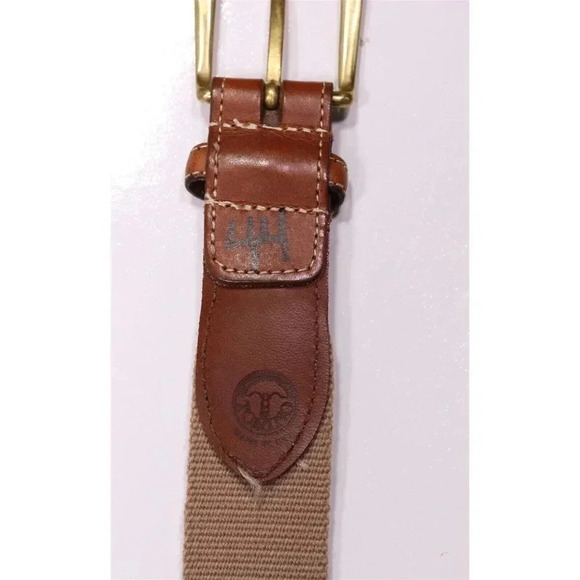 Torino Made in USA Light Brown Canvas-Leather Men's Belt 44 - Picture 6 of 7